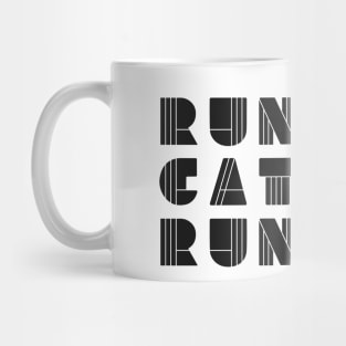 RunCatRun in black constructivist font Mug